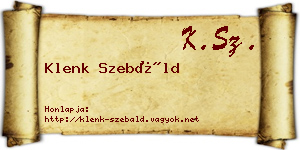 Klenk Szebáld névjegykártya